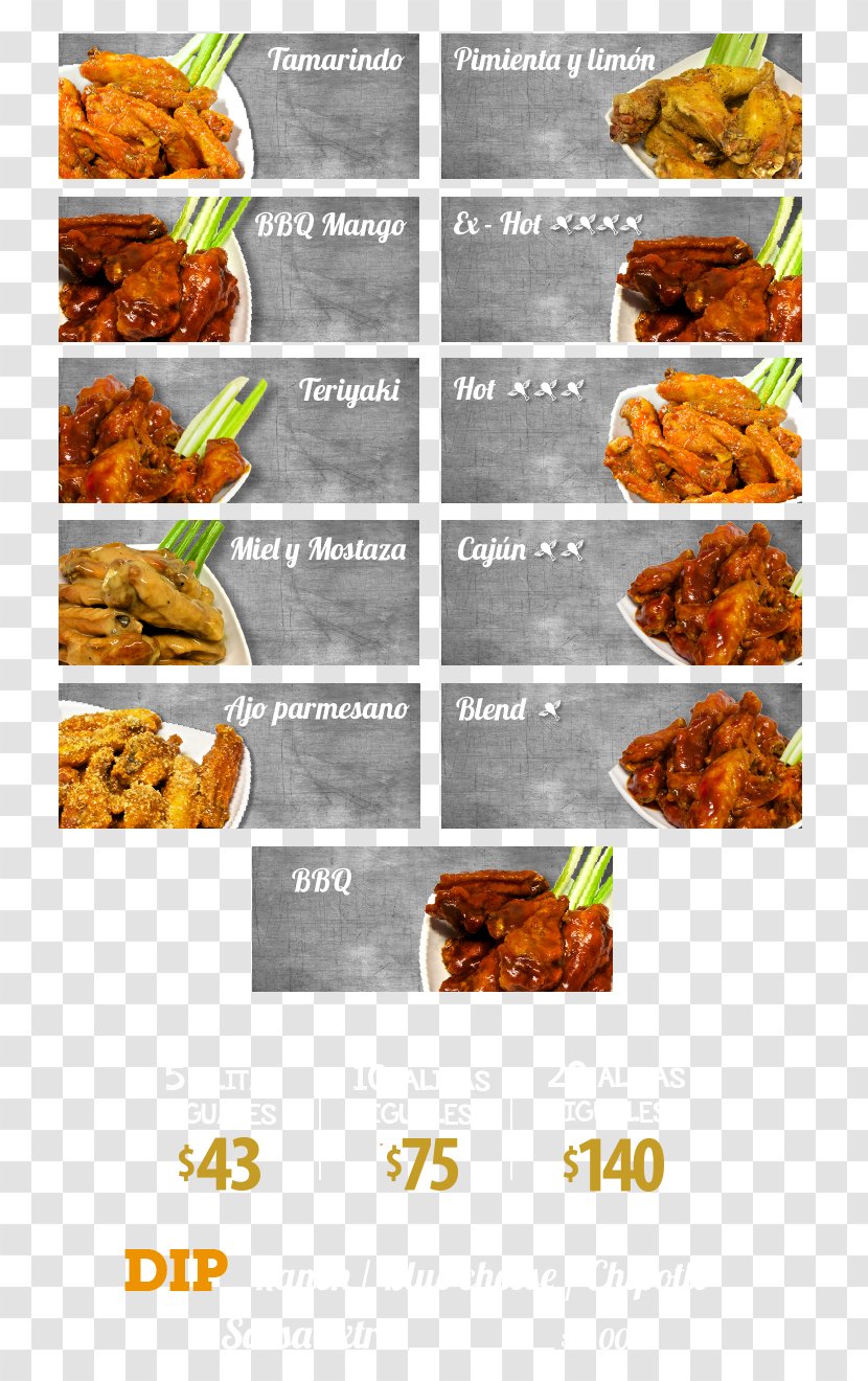 Dish Menu AlasWings Alitas Price - Text Transparent PNG