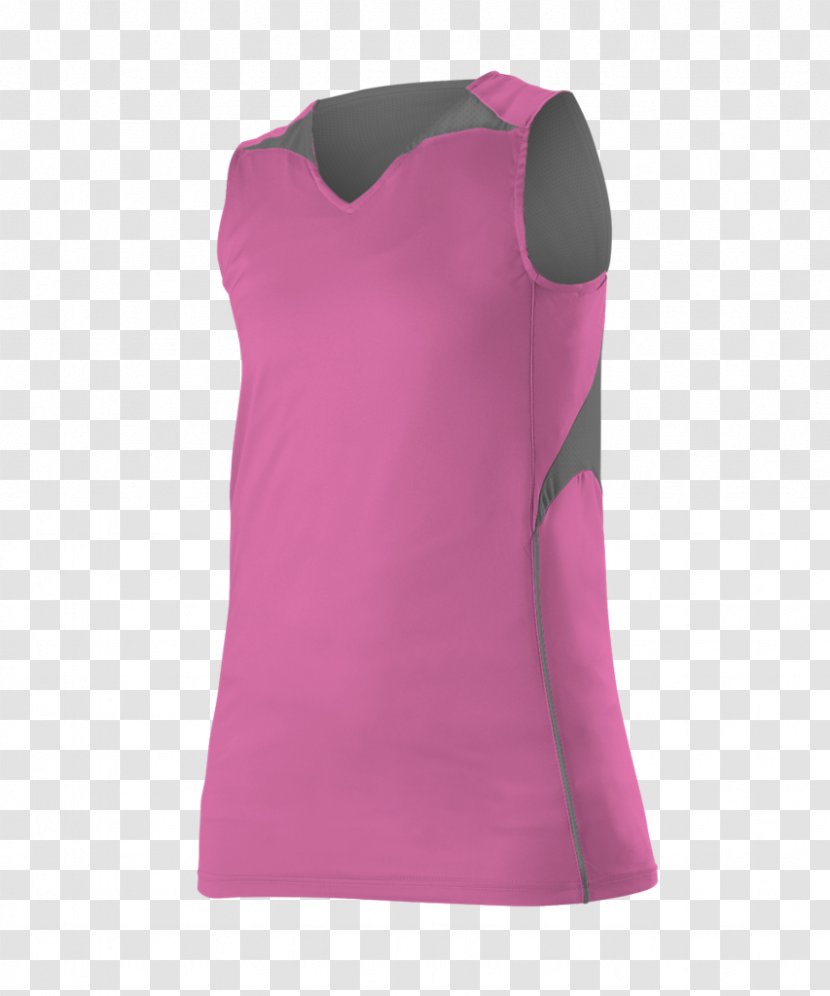 Shoulder Sleeveless Shirt Pink M - Plain Basketball Jersey Transparent PNG