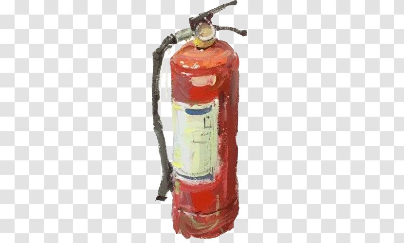 Fire Extinguisher Firefighting Conflagration - Gouache - Material Picture Transparent PNG
