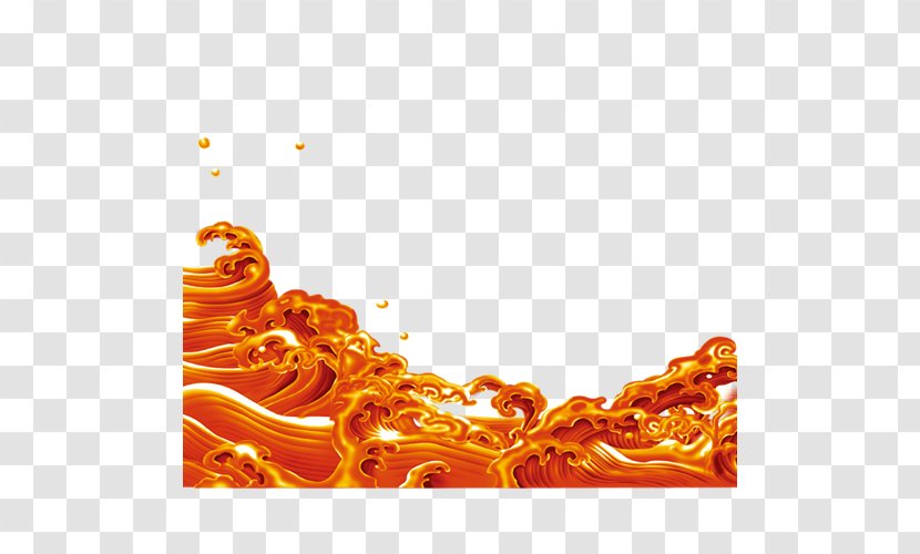 Wave - Orange - Water Waves Transparent PNG