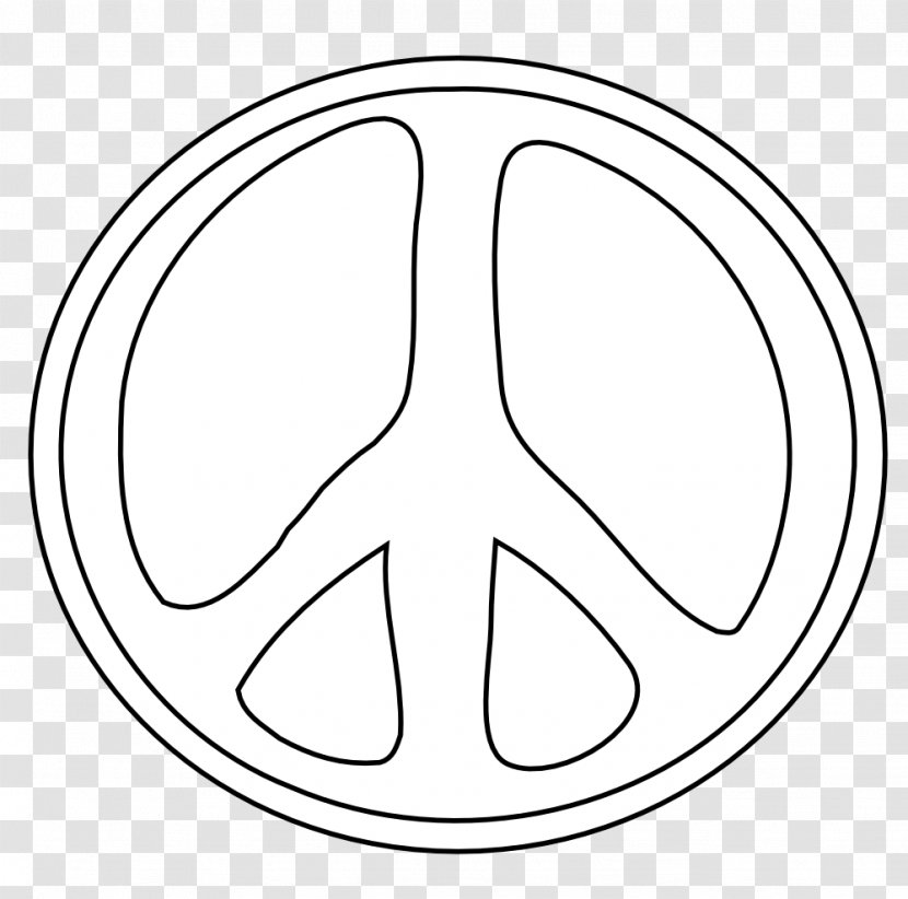 White Circle Area Angle - Black And - Printable Peace Sign Transparent PNG