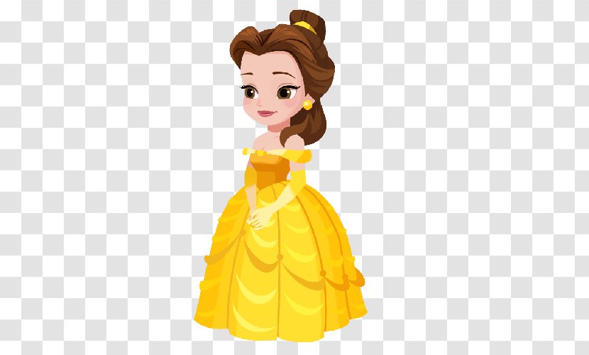 Belle Beast Snow White Clip Art - Disney Princess - Yellow Dress Transparent PNG