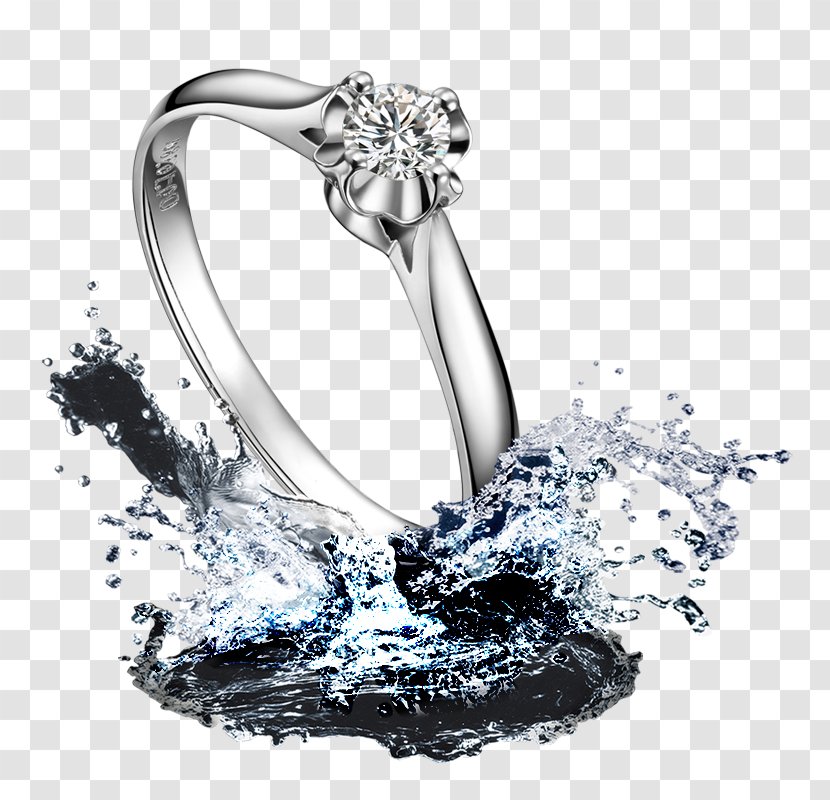 Wedding Ring Jewellery Diamond - Silver - Drops On The Transparent PNG