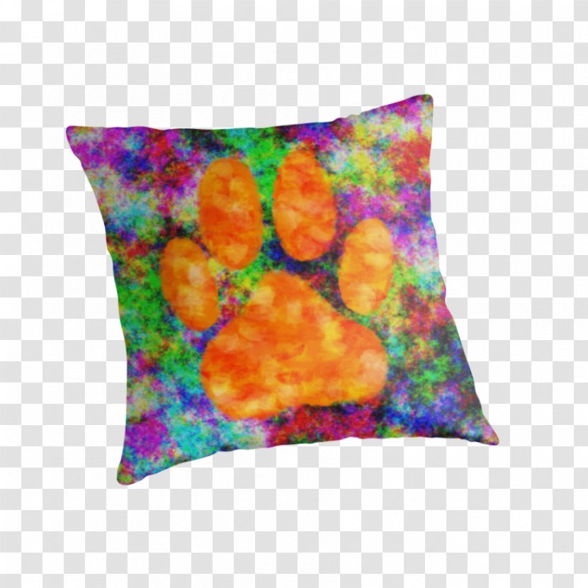 Throw Pillows Cushion Watercolor Painting Bordskåner - Orange - Pillow Transparent PNG