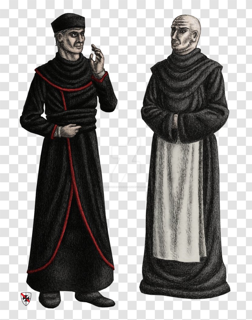 Christian Monasticism Middle Ages Robe Monk Priest - Clergy - Nun Transparent PNG
