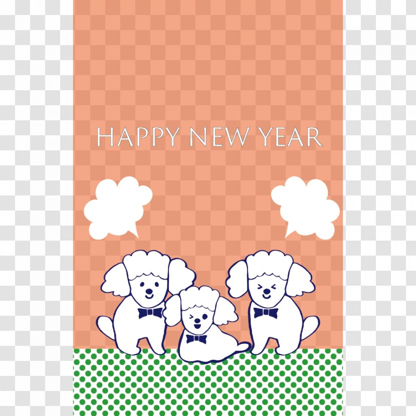 Puppy Poodle Labradoodle New Year Card Transparent PNG