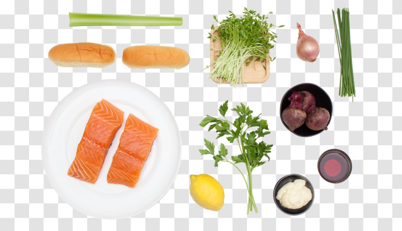 Sashimi Vegetarian Cuisine Smoked Salmon Mirepoix Leaf Vegetable - Superfood - Salad Roll Transparent PNG