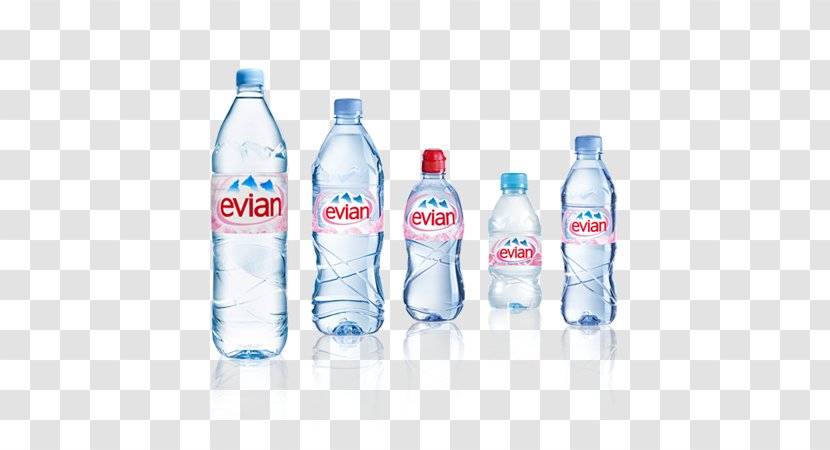 Evian Mineral Water Bottled - Bottles Transparent PNG
