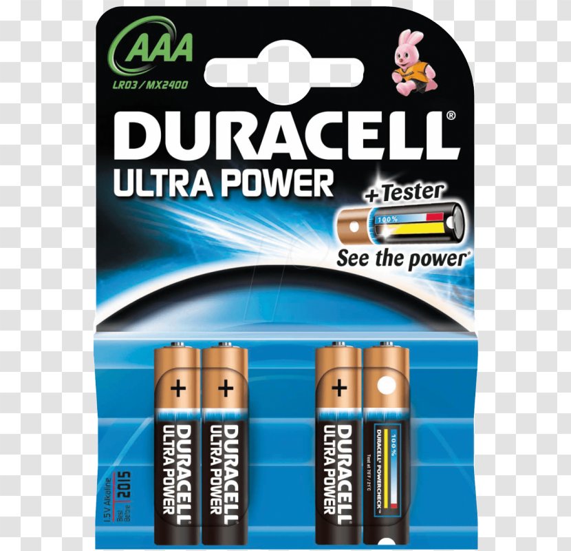AAA Battery Duracell Alkaline Electric - Eveready Company Transparent PNG