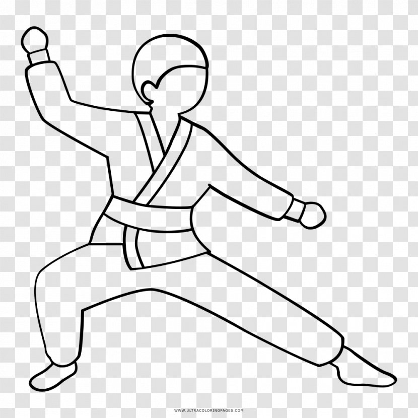 Drawing Martial Arts Coloring Book Line Art Judo - Silhouette - Artes Marciales Transparent PNG