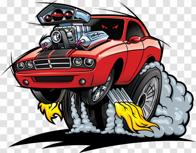 Car Detroit Autorama Chevrolet Camaro Plymouth Barracuda Hot Rod - American - Cartoon Transparent PNG