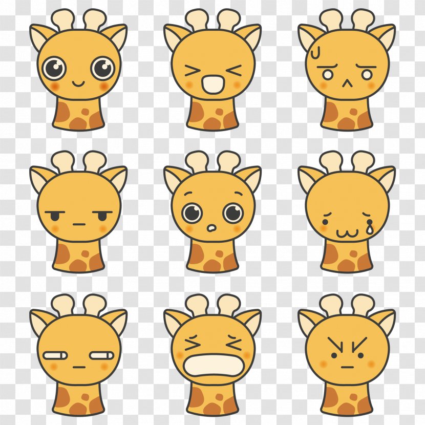 Northern Giraffe Face Euclidean Vector Facial Expression Icon - Cute And Expressions Transparent PNG