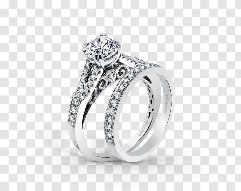 Wedding Ring Engagement Diamond - Anniversary - Filigree Band Transparent PNG