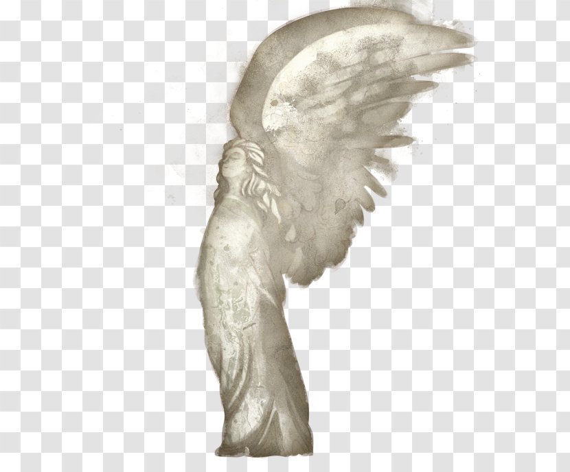 Classical Sculpture Stone Carving Figurine - Angel Transparent PNG