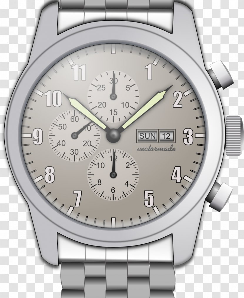Chronometer Watch Chronograph Clip Art - Platinum Transparent PNG