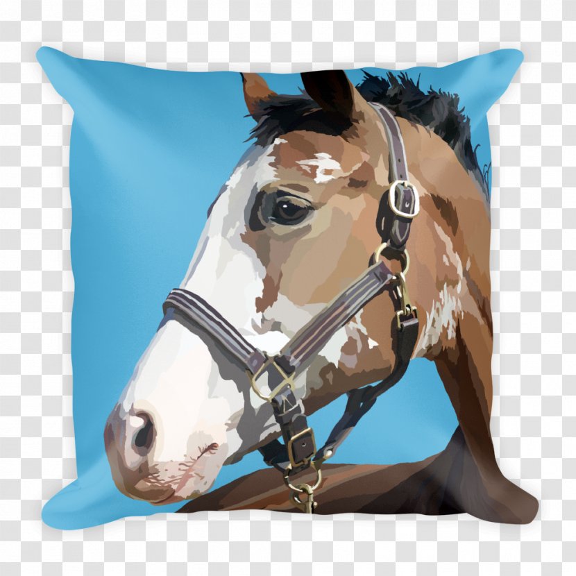 Bridle Horse Stallion Pillow Halter - Harnesses - Hand-painted Square Transparent PNG