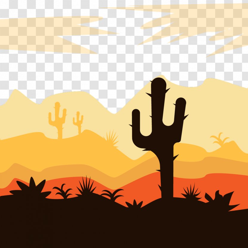 Desert Landscape Oasis - Climate - Vector Transparent PNG