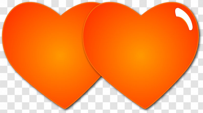 Love Heart Orange Transparent PNG