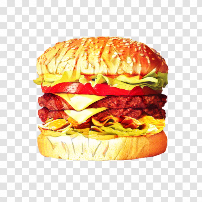 Junk Food Cartoon - Cheeseburger - Slider Big Mac Transparent PNG