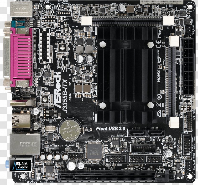 Intel Mini-ITX Motherboard ASRock J3455B-ITX Celeron - Microcontroller Transparent PNG