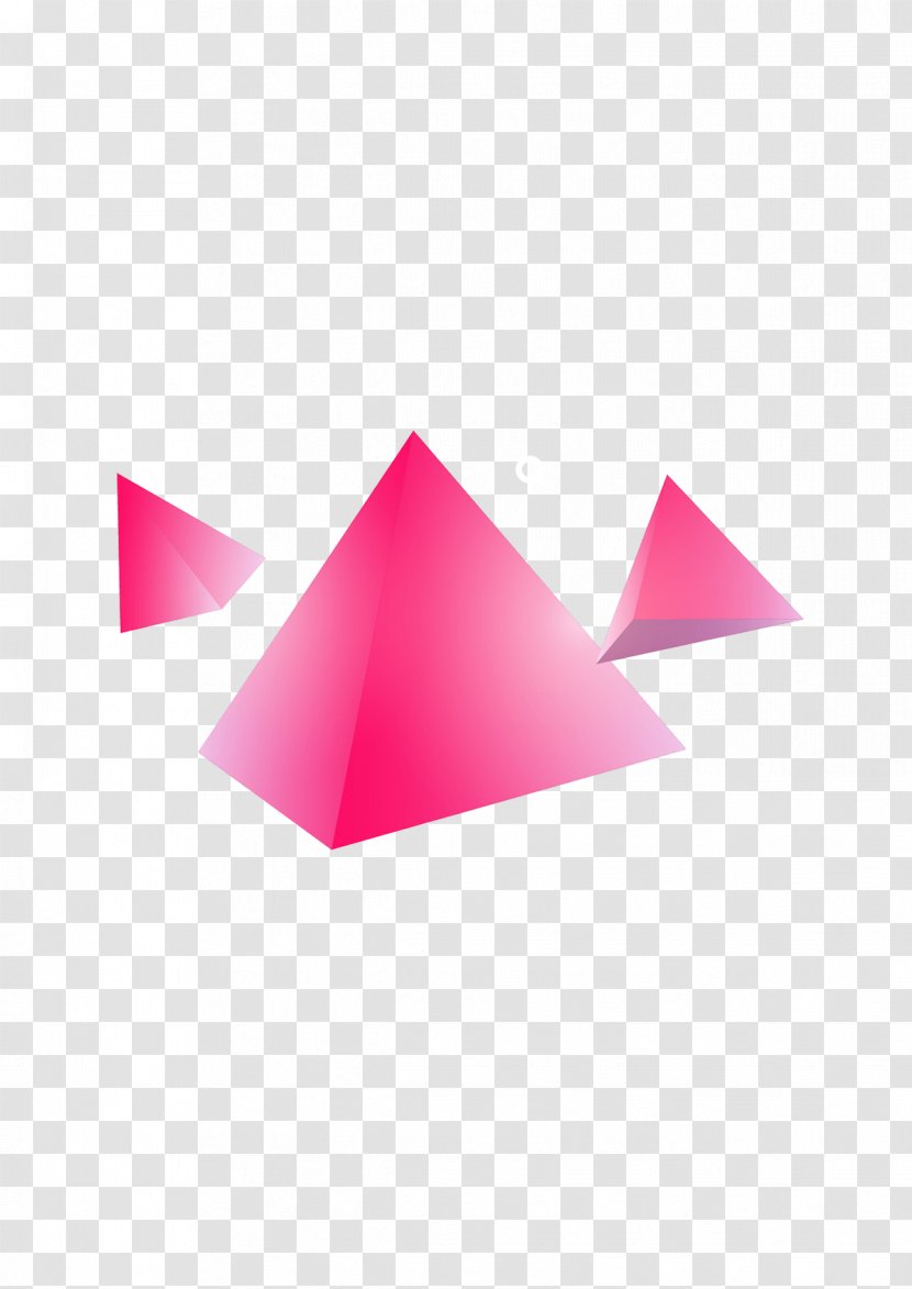 Triangle Pyramid Poster Design - Pink - Labels Transparent PNG