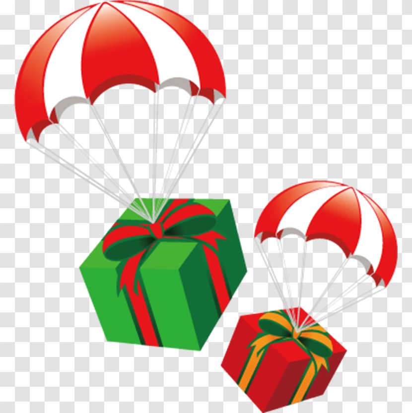 Gift Cartoon Parachute - Christmas Transparent PNG