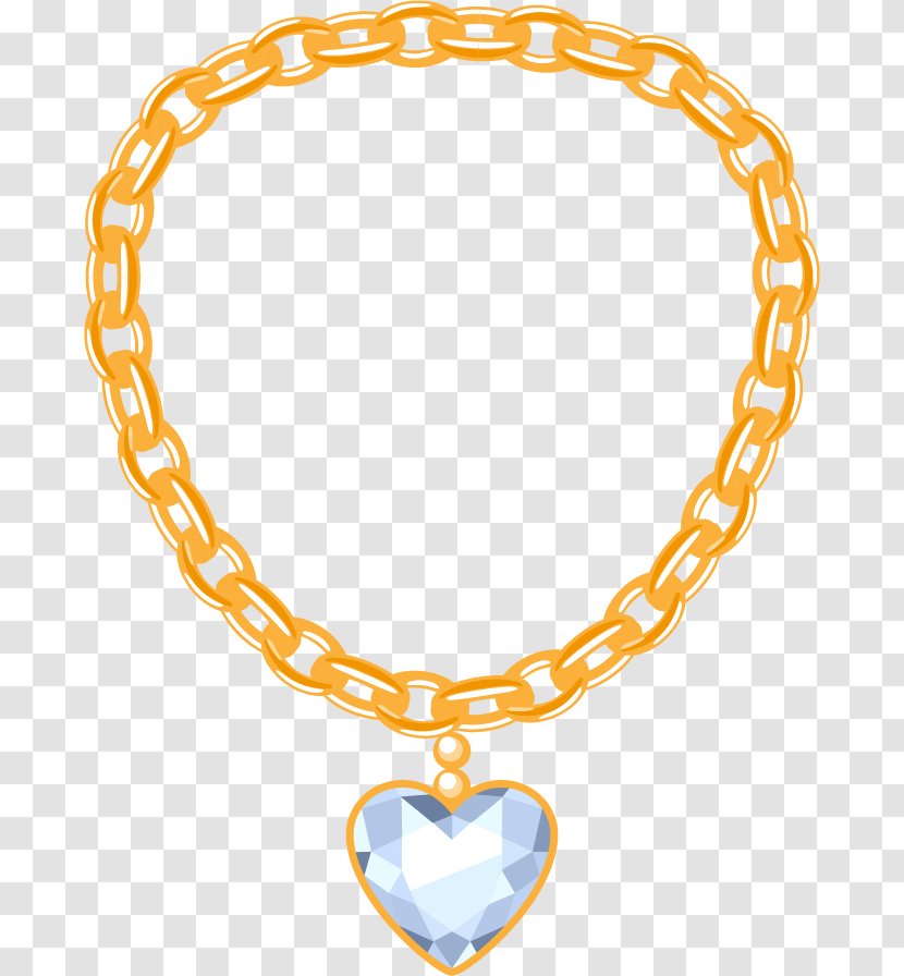 Chain Gold Necklace Charms & Pendants Jewellery - Body Jewelry - Diamond Ring Vector Material Transparent PNG