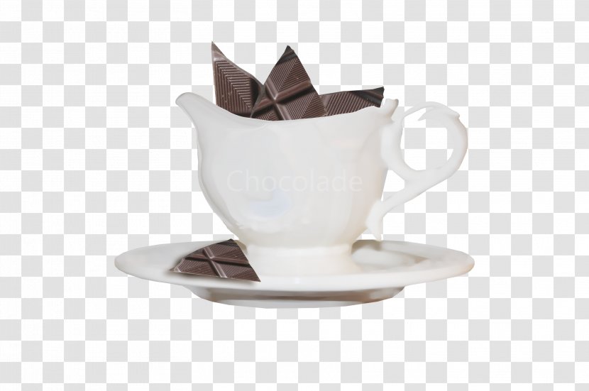 Espresso Coffee Cup Mug - White Filled With Chocolate Transparent PNG