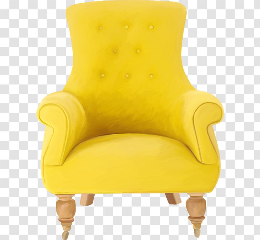 Chair Couch Fauteuil Pillow - Painted Yellow Sofa Transparent PNG