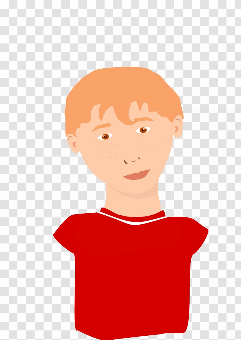 Red Hair Boy Clip Art - Silhouette Transparent PNG