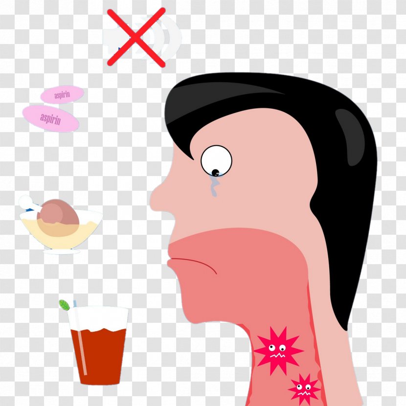 Sore Throat Common Cold Pharyngitis Cough - Cartoon - Man Cry Transparent PNG