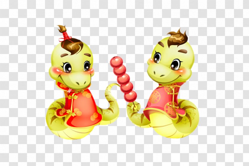 Snake Chinese Zodiac Photography - Yellow - Candied Fruit Holding Transparent PNG