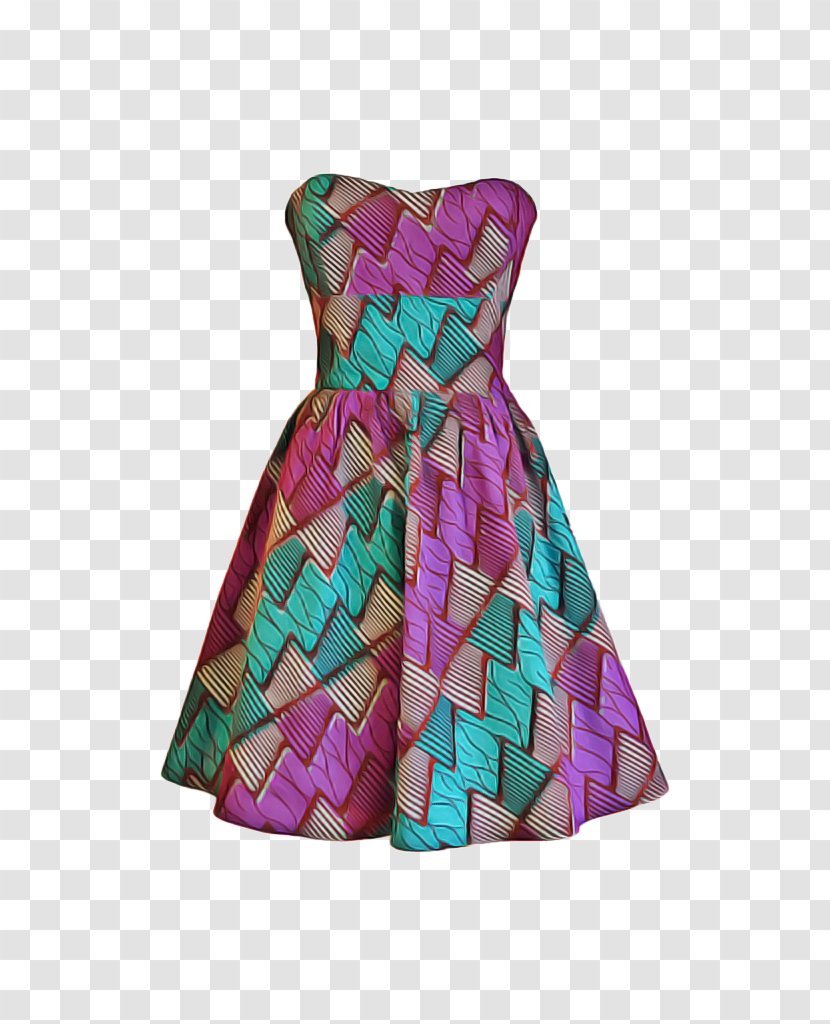 Cocktail Cartoon - Strapless Dress - Aline Magenta Transparent PNG