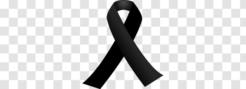 Black Ribbon Red Awareness Clip Art - Mourning - Austerity Cliparts Transparent PNG