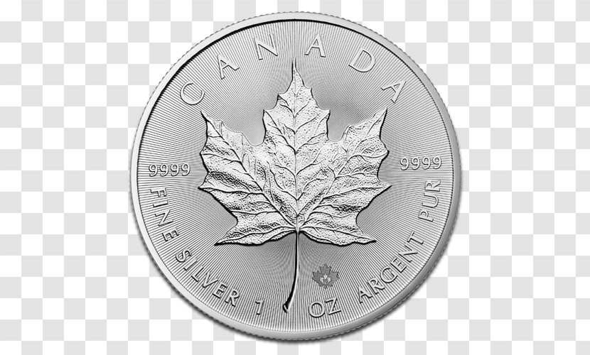 Canadian Gold Maple Leaf Silver Bullion Coin - Nickel Transparent PNG