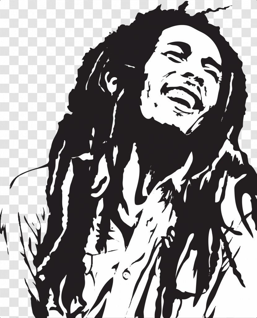 Stencil Art Airbrush Painting Reggae - Silhouette - Bob Marley Transparent PNG