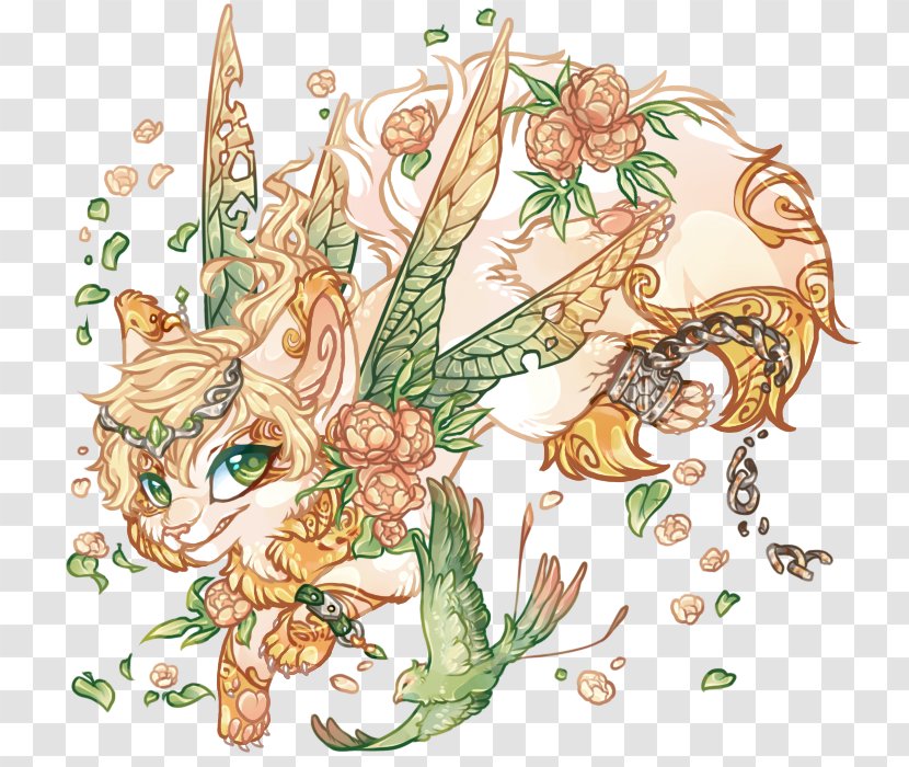 Cat Illustration Clip Art Fairy Flower - Watercolor - Screams Internally Transparent PNG
