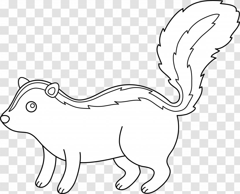 Skunk Drawing Black And White Clip Art - Area - Cliparts Transparent PNG