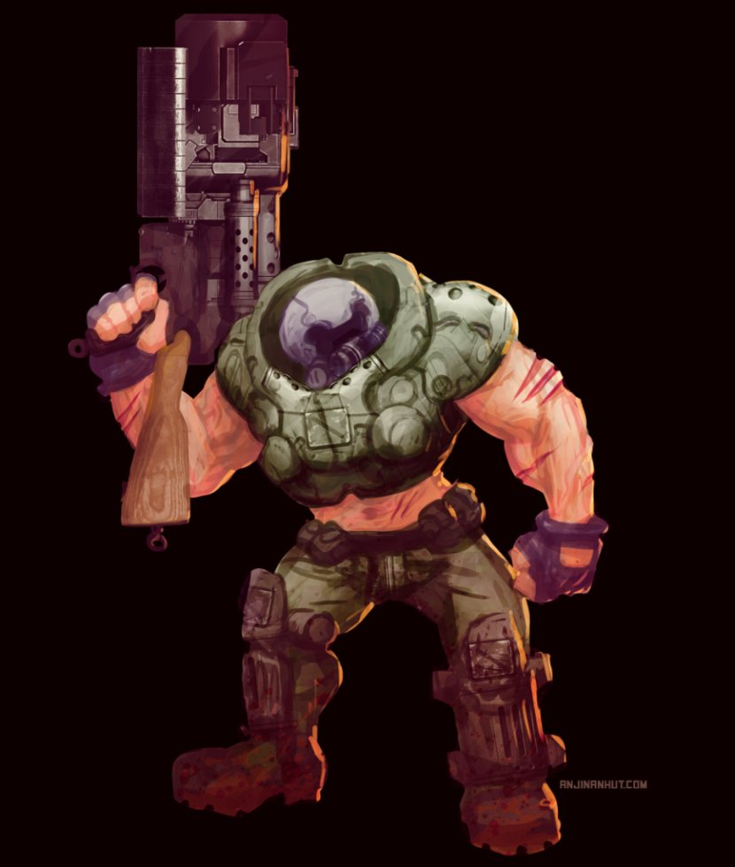 Doom 3 Doomguy Concept Art - Bj Blazkowicz Transparent PNG