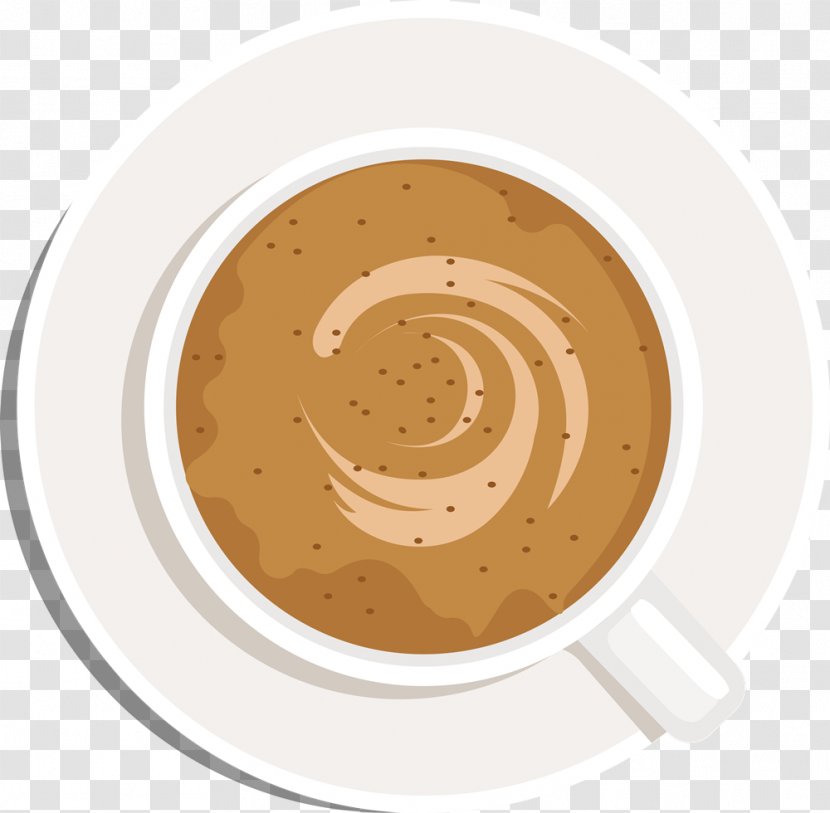 Coffee Milk Cappuccino Latte Cupcake - Tableware - Top View Transparent PNG