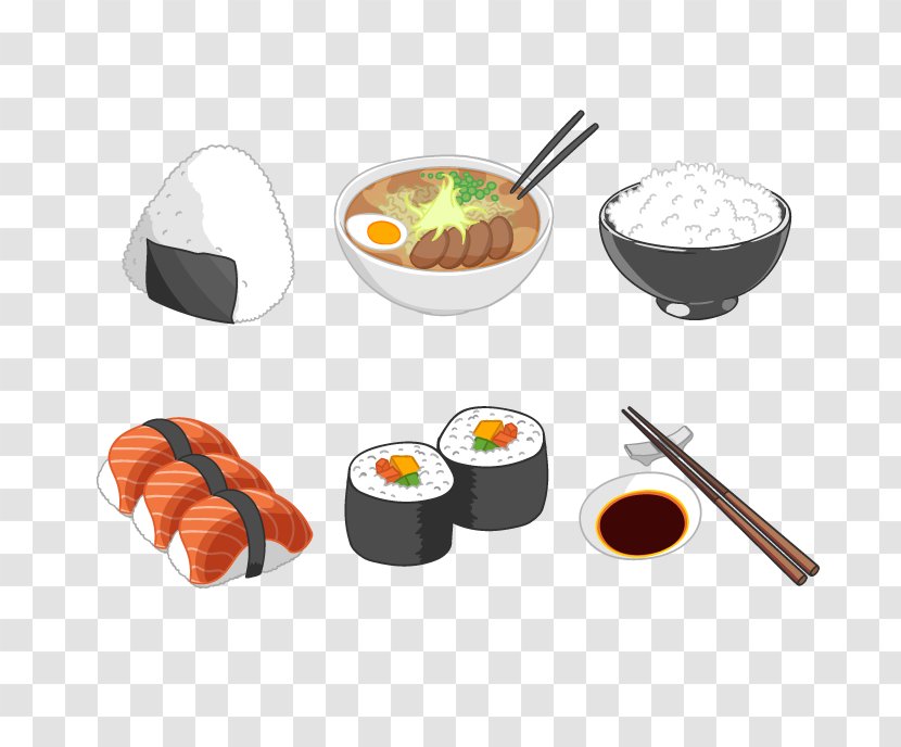 Japanese Cuisine Sushi Sashimi - Tableware - Vector Transparent PNG