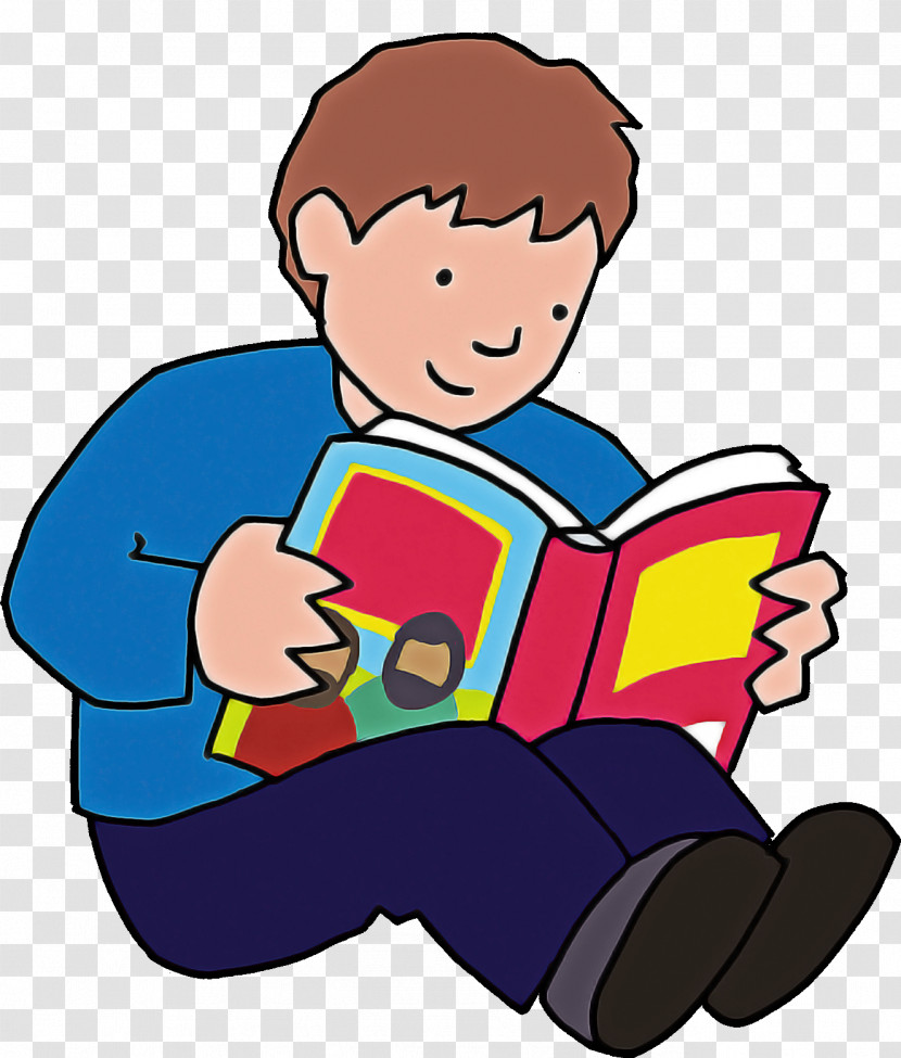 Cartoon Reading Sitting Child Finger Transparent PNG