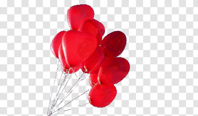 Flight Balloon Red - Heart - Flying Balloons Transparent PNG