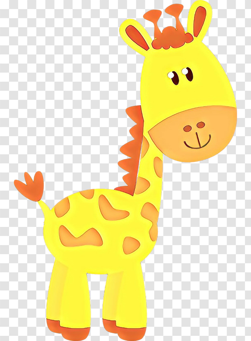 Giraffe Giraffidae Cartoon Yellow Toy Transparent PNG
