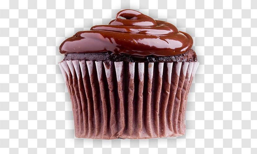 Cupcake Chocolate Cake Ganache Muffin - Powdered Sugar Transparent PNG