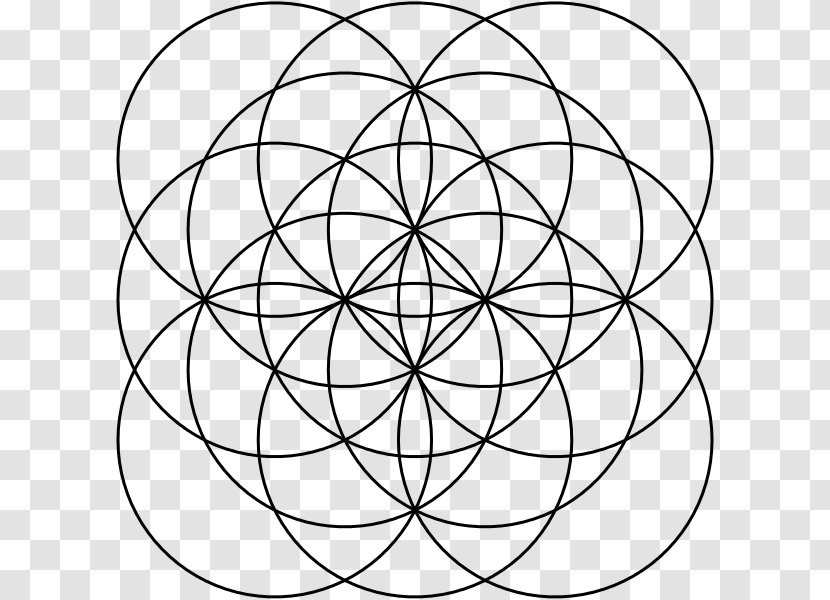 Overlapping Circles Grid Vesica Piscis Angle Geometric Shape - Monochrome Photography - Circle Transparent PNG