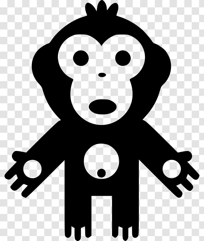 Ape Common Chimpanzee Primate Clip Art - Black - Orangutan Transparent PNG