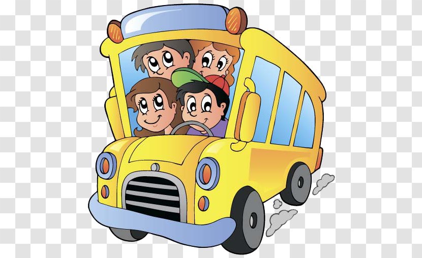 School Bus Cartoon Clip Art - Hand-drawn Transparent PNG