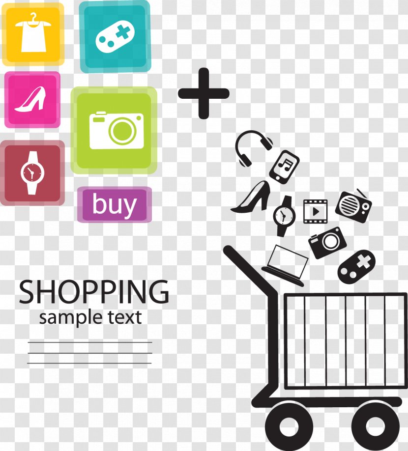 Online Shopping Cart Infographic - Area - Vector Network Transparent PNG