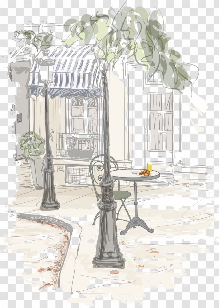 Breakfast Montmartre Vector Graphics Illustration Image - Drawing Transparent PNG